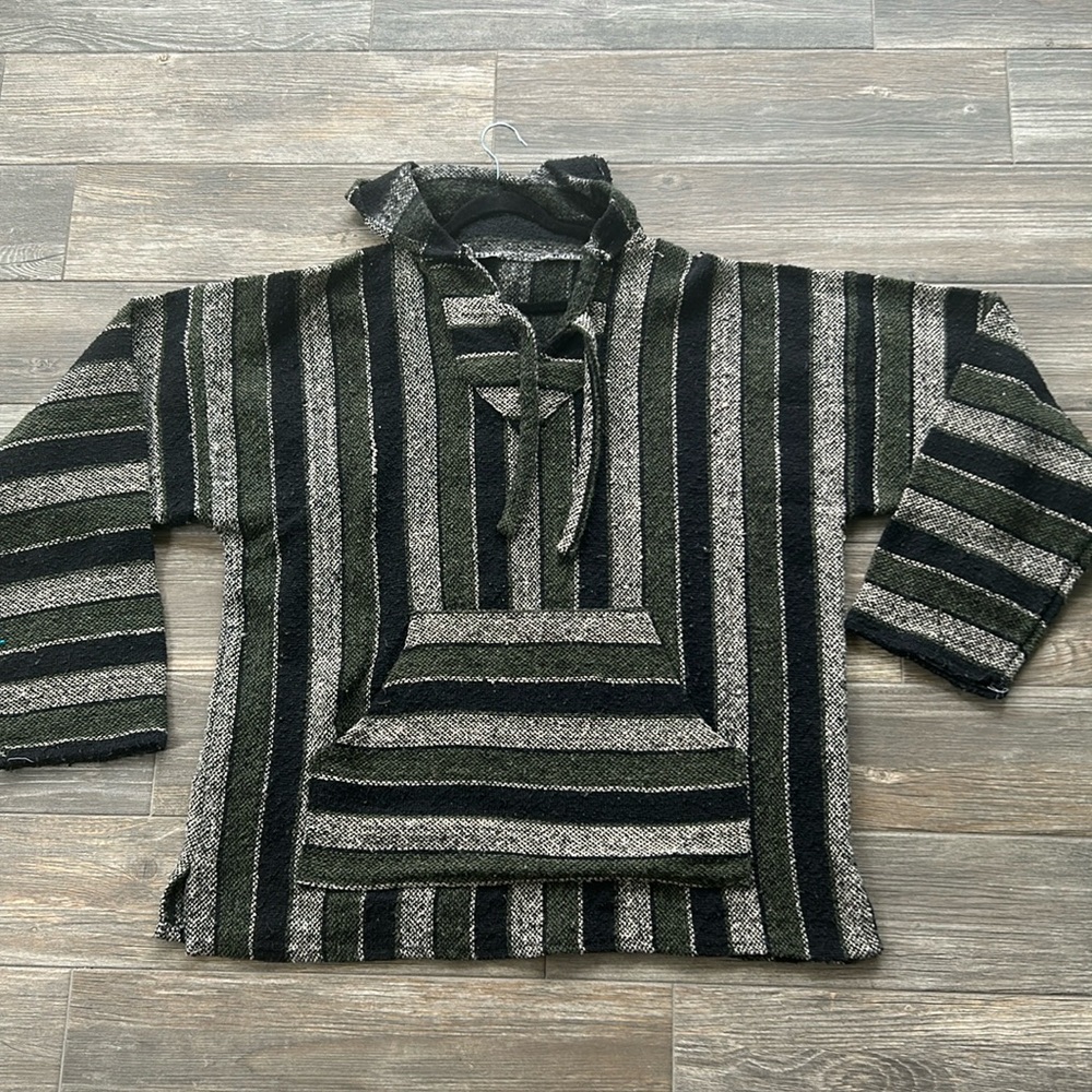 Men’s Mexican poncho style pullover hoodie